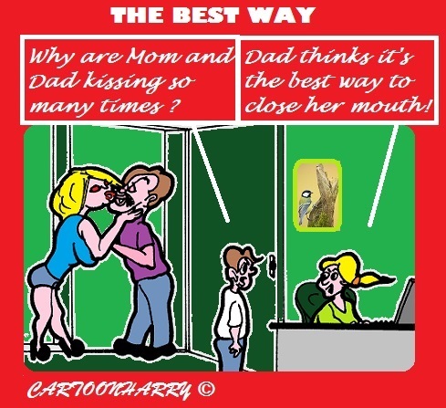 Cartoon: Mouth Shut (medium) by cartoonharry tagged mouth,shut,family,dad,mom,kids