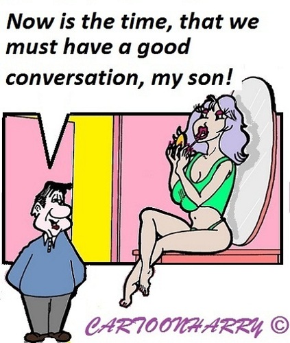 Cartoon: My Child (medium) by cartoonharry tagged son,daughter,father,talking,conversation,cartoon,cartoonist,cartoonharry,dutch,toonpool