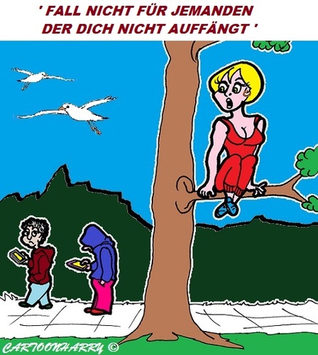 Cartoon: Nicht Fallen (medium) by cartoonharry tagged fallen,auffangen