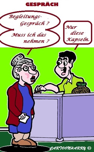 Cartoon: Nimm es Oma (medium) by cartoonharry tagged gespraech,pillen,nimm,oma