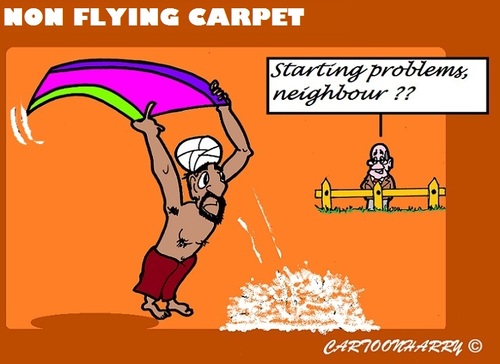 Cartoon: No Flight (medium) by cartoonharry tagged muslim,is,carpet,flight,cartoonharry,problems