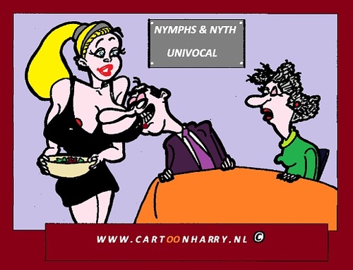 Cartoon: Nymph and Nyth (medium) by cartoonharry tagged girls,nude,nymph,cartoon,cartoonharry,cartoonist,dutch,toonpool