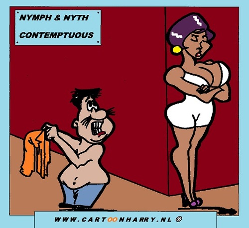 Cartoon: Nymph and Nyth (medium) by cartoonharry tagged girls,nude,nymph,cartoon,cartoonharry,cartoonist,dutch,toonpool