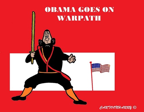 Cartoon: Obama (medium) by cartoonharry tagged obama,usa,america,israel,ninja,cartoon,cartoonist,cartoonharry,dutch,toonpool