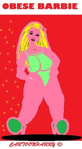 Cartoon: Obese Barbie (medium) by cartoonharry tagged obese,barbie