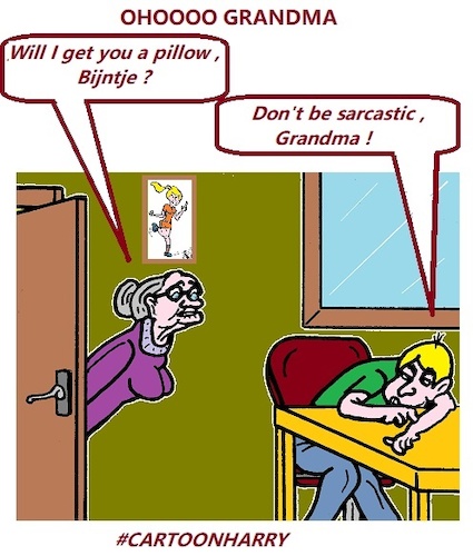 Cartoon: Oho Grandma (medium) by cartoonharry tagged sarcastic,pillow,cartoonharry