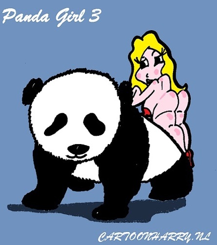 Cartoon: Panda Girl (medium) by cartoonharry tagged animal,nice,sexy,panda,girl