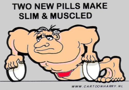 Cartoon: Pilletjeswereld (medium) by cartoonharry tagged slim