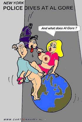 Cartoon: Police Dives On Al Gore (medium) by cartoonharry tagged algore,dives,police,massage,cartoonist,cartoonists,cartoonharry
