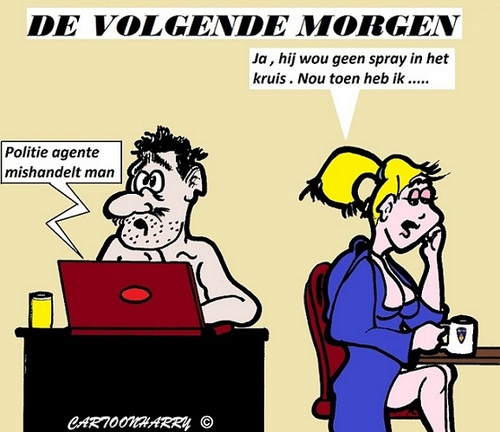 Cartoon: Politieagente Rotterdam-Rijnmond (medium) by cartoonharry tagged politieagente,rotterdam,rijnmond,trappen,kruis,cartoon,cartoonist,cartoonharry,dutch,holland,toonpool