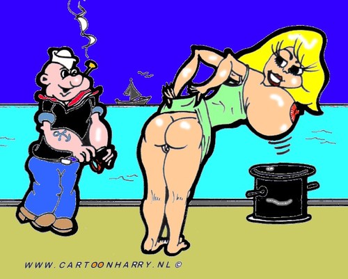 Cartoon: Popeye (medium) by cartoonharry tagged big,boobs,popeye,sexy,girl,cartoonharry