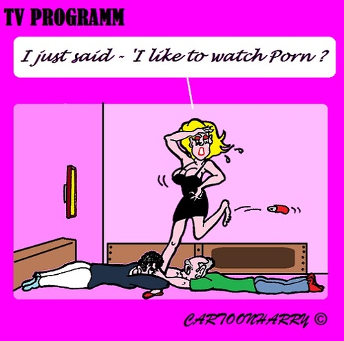 Cartoon: Porn Watch (medium) by cartoonharry tagged tv,watch,men,girl