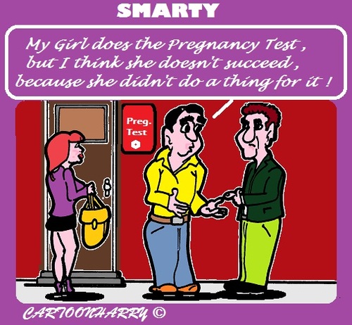 Cartoon: Pregnancy Test (medium) by cartoonharry tagged pregnancy,test,man,wife,friend