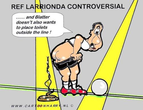 Cartoon: Referee Controversial (medium) by cartoonharry tagged ref,blatter,goal,fifa,cartoonharry