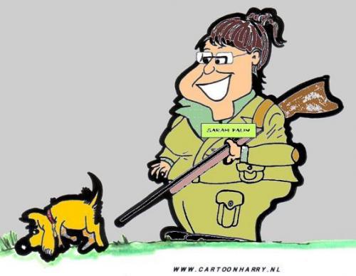 Cartoon: Sarah Palin (medium) by cartoonharry tagged hunter