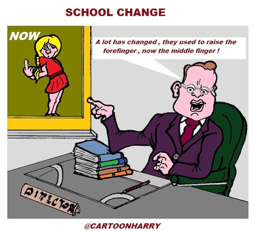 Cartoon: School Change (medium) by cartoonharry tagged school,cartoonharry