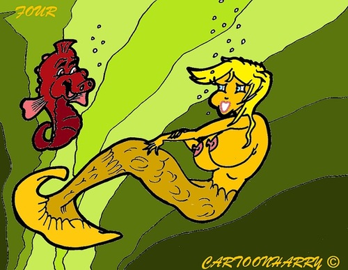 Cartoon: Seahorse (medium) by cartoonharry tagged seahorse,mermaid,girls,sexy,cartoon,cartoonist,cartoonharry,dutch,toonpool