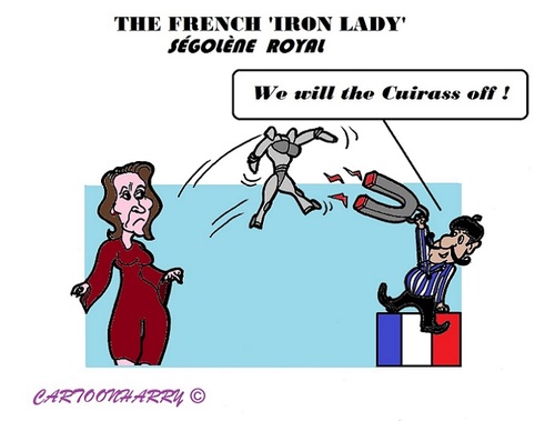 Cartoon: Segolene Royal (medium) by cartoonharry tagged segolene,royal,france,cuirass,off