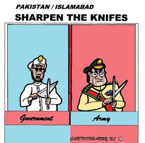 Cartoon: Sharpen the Knifes (medium) by cartoonharry tagged pakistan,government,military,army,cartoon,cartoonist,cartoonharry,dutch,toonpool