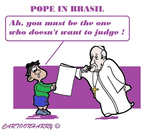 Cartoon: Silent Pope (medium) by cartoonharry tagged brasil,pope,boy,silence,judge,toonpool