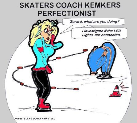 Cartoon: Skaters Coach Perfectionist (medium) by cartoonharry tagged olympics,vancouver,2010,kemkers,kramer,skater,skate