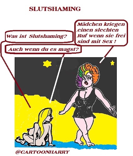 Cartoon: Slutshaming (medium) by cartoonharry tagged slutshaming,cartoonharry
