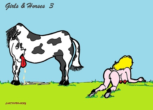 Cartoon: Spotty (medium) by cartoonharry tagged girls,beautiful,horses,nude,animals,cartoon,cartoonist,cartoonharry,dutch,toonpool