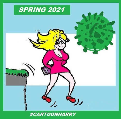 Cartoon: Spring 2021 (medium) by cartoonharry tagged spring2021,jump,corona,cartoonharry