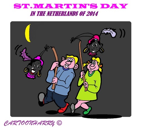 Cartoon: StMartins Day 2014 (medium) by cartoonharry tagged blackpete,stmartin,netherlands,2014,children