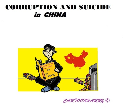 Cartoon: Suicide Lessons (medium) by cartoonharry tagged china,suicide,corruption,lessons,money,xijinping