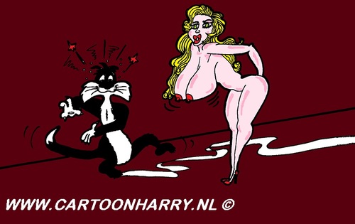 Cartoon: Sylvester (medium) by cartoonharry tagged drink,drunk,sylvester,girl,cartoon,sexy,erotic,cartoonist,cartoonharry,dutch,naked,nudes,belly,butt