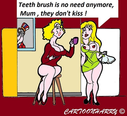 Cartoon: Teeth Brush (medium) by cartoonharry tagged girls,teeth,brush,cartoon,cartoonist,cartoonharry,dutch,toonpool