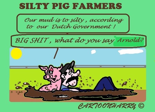 Cartoon: Tell it Arnold (medium) by cartoonharry tagged holland,dutch,shit,mud,government,pigs
