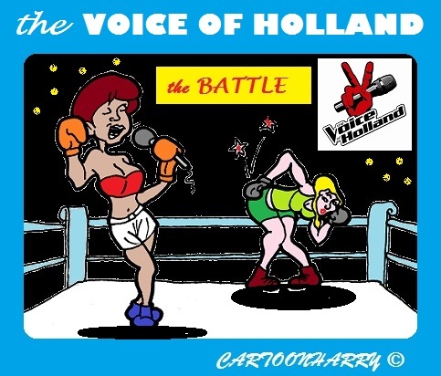 Cartoon: The Battle (medium) by cartoonharry tagged voice,holland,battle,cartoonharry