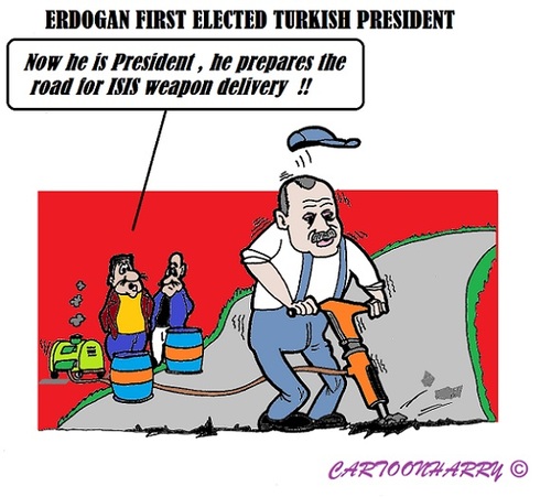 Cartoon: The First Elected One (medium) by cartoonharry tagged turkey,erdogan,isis