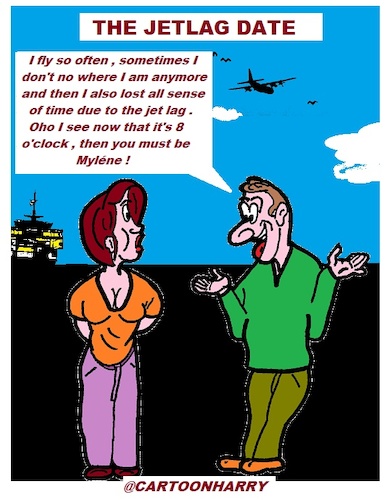 Cartoon: The Jetlag Date (medium) by cartoonharry tagged date,jetlag,cartoonharry