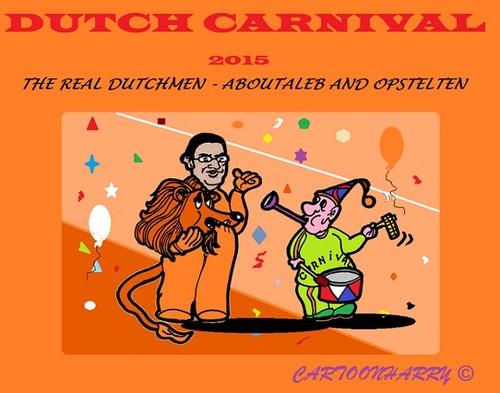Cartoon: The Real Dutchmen (medium) by cartoonharry tagged holland,dutchmen,aboutaleb,opstelten,carnival,2015