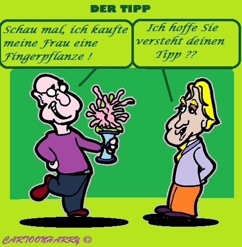 Cartoon: Tipp (medium) by cartoonharry tagged tipp,fingerpflanze