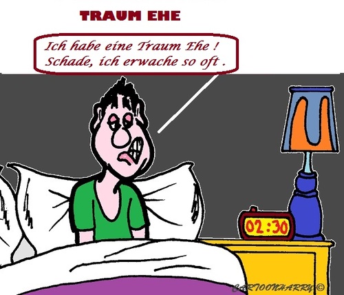 Cartoon: TraumEhe (medium) by cartoonharry tagged traumehe,aufwachen