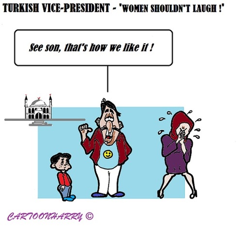 Cartoon: Turkish Laughing (medium) by cartoonharry tagged turkey,laugh,forbidden,women