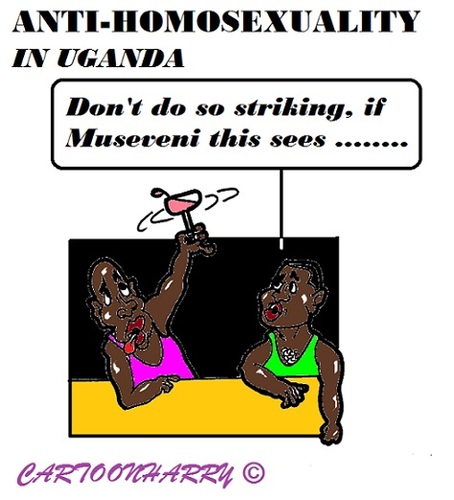 Cartoon: Uganda (medium) by cartoonharry tagged uganda,museveni,gays