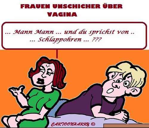 Cartoon: Unsicherheit (medium) by cartoonharry tagged unsicher,frauen,vagina