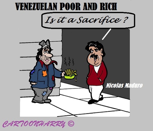 Cartoon: Venezuelan President Maduro (medium) by cartoonharry tagged venezuela,poor,rich,maduro