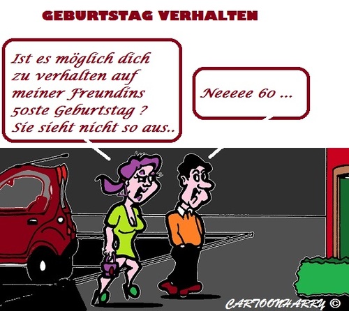 Cartoon: Verhalten (medium) by cartoonharry tagged mann,frau,besuch,verhalten,freundin