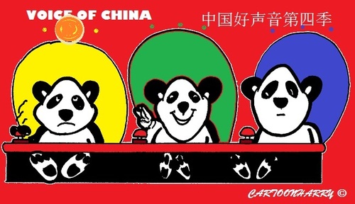 Cartoon: Voice of (medium) by cartoonharry tagged china,voice,talpa
