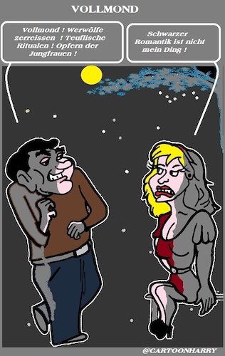 Cartoon: Vollmond (medium) by cartoonharry tagged vollmond,cartoonharry