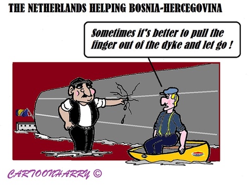 Cartoon: Water and Water (medium) by cartoonharry tagged bosnia,hercegovina,balkan,waterflood,water