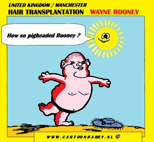 Cartoon: Wayne Rooney (medium) by cartoonharry tagged toonpool,vacation,manchester,soccer,dutch,cartoonharry,cartoonist,cartoon,implants,hair,sunburn,rooney,wayne