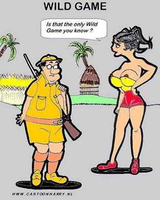 Cartoon: Wild Game (medium) by cartoonharry tagged cartoonharry,cartoon,africa,safari,hunting,game,wild,sexy