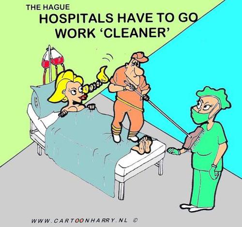 Cartoon: Work Clean (medium) by cartoonharry tagged hospital,clean,cartoonharry